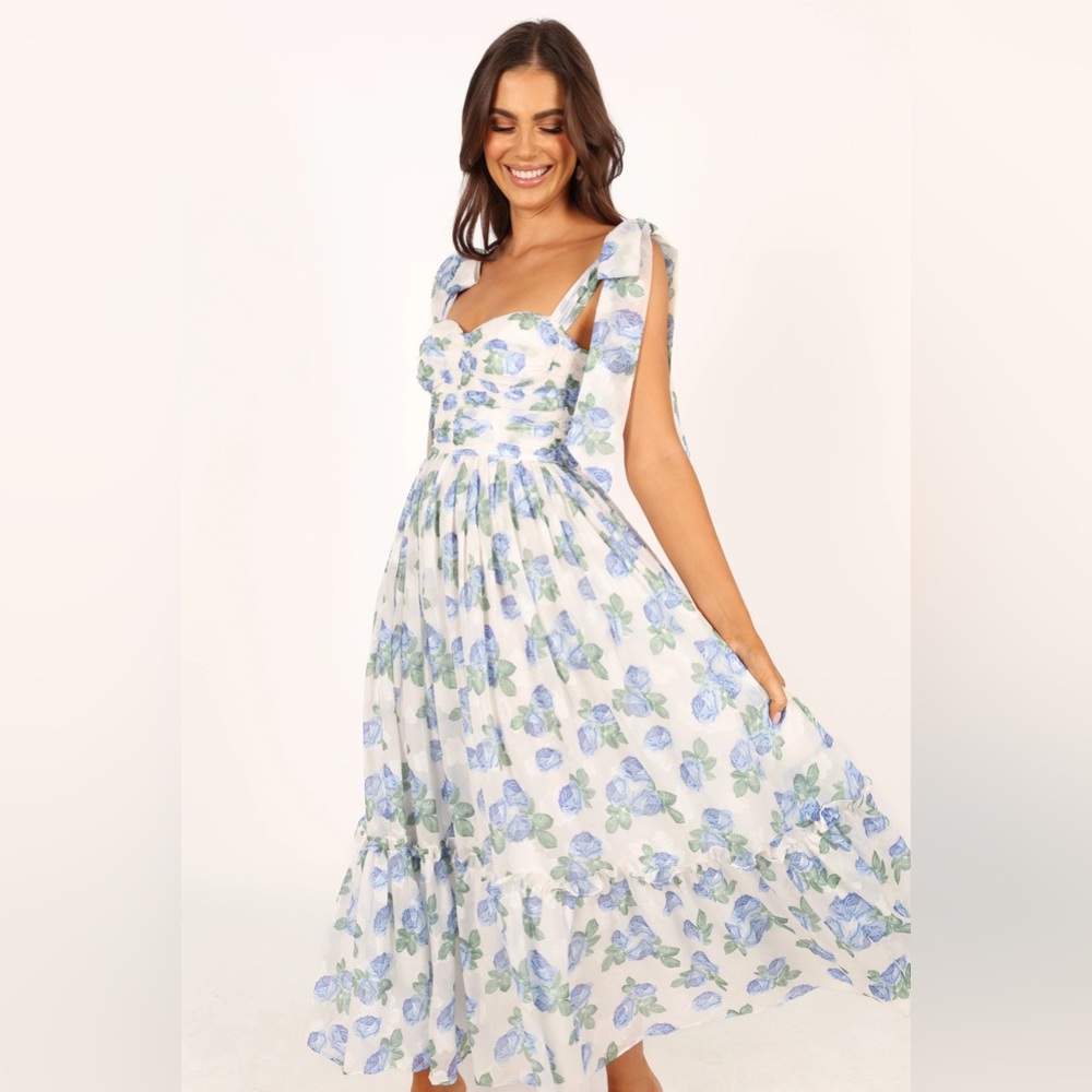 Floret Midi Dress - Blue